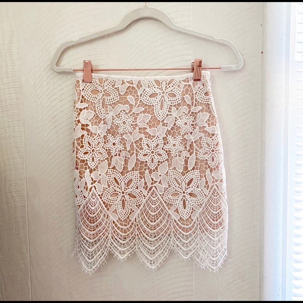 NWT two sisters the label white lace skirt